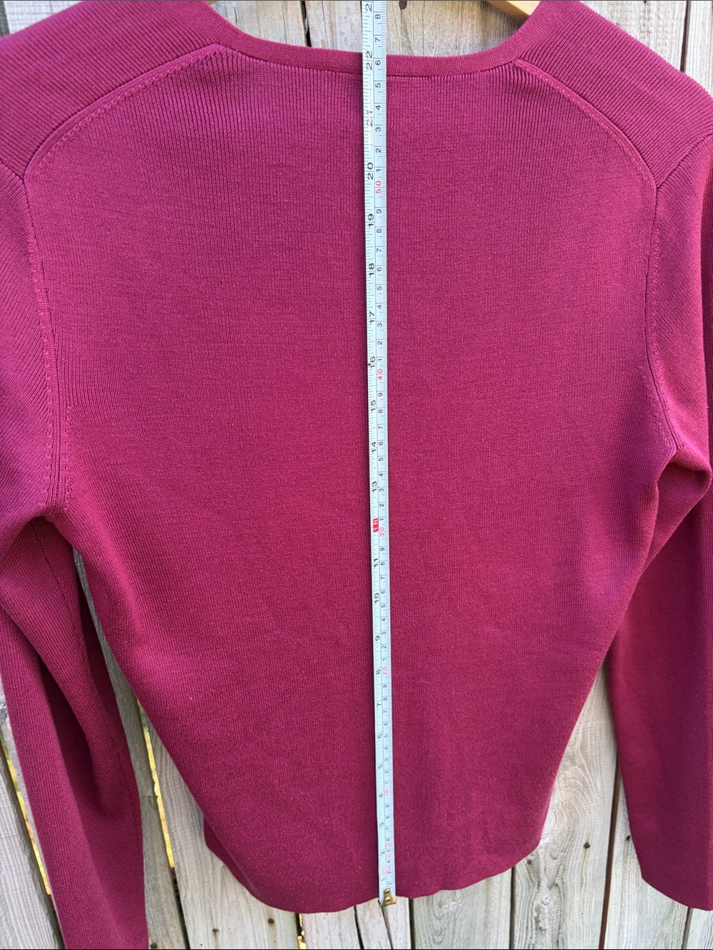 Ann Taylor Women's Button Front Cardigan - Berry Plum - Picture 5 of 5